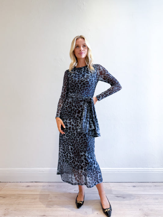 Cruz Leopard Dress - Blue