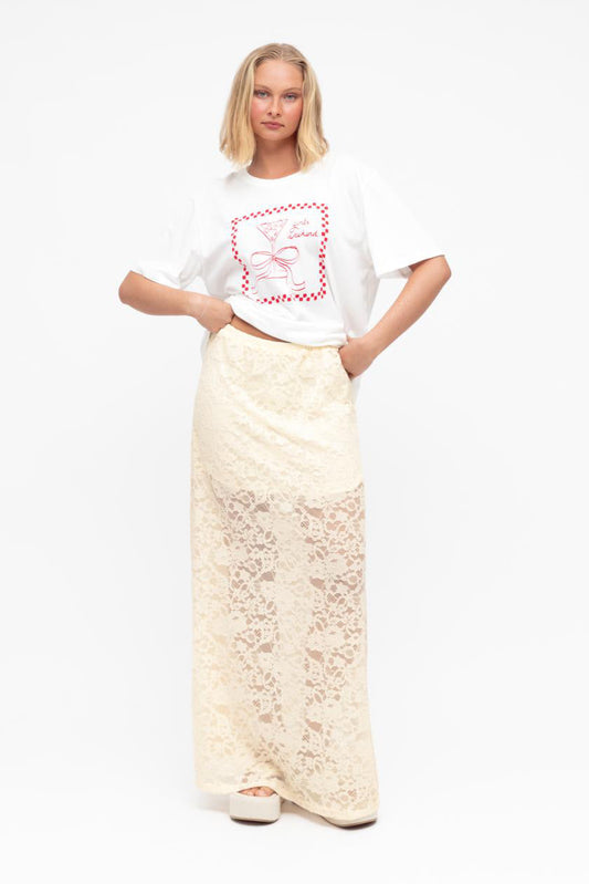 Frilly Lace Skirt - Cream