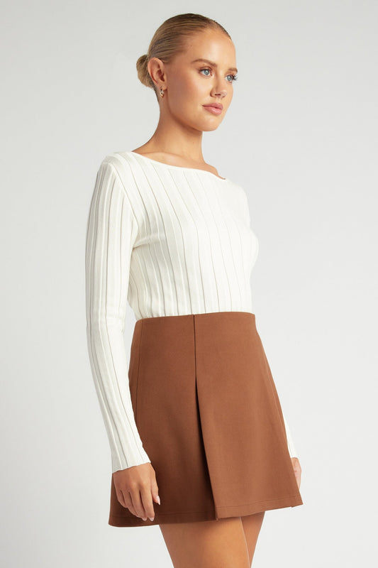 Annie Wide Rib Knit - White