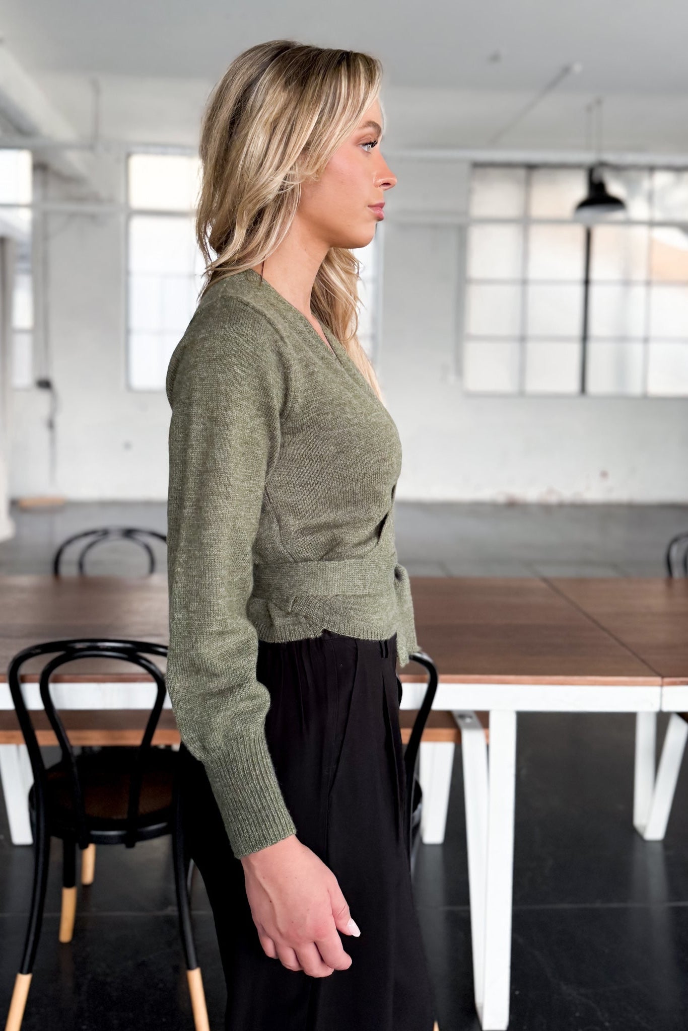 Georgia Wrap Knit - Apple