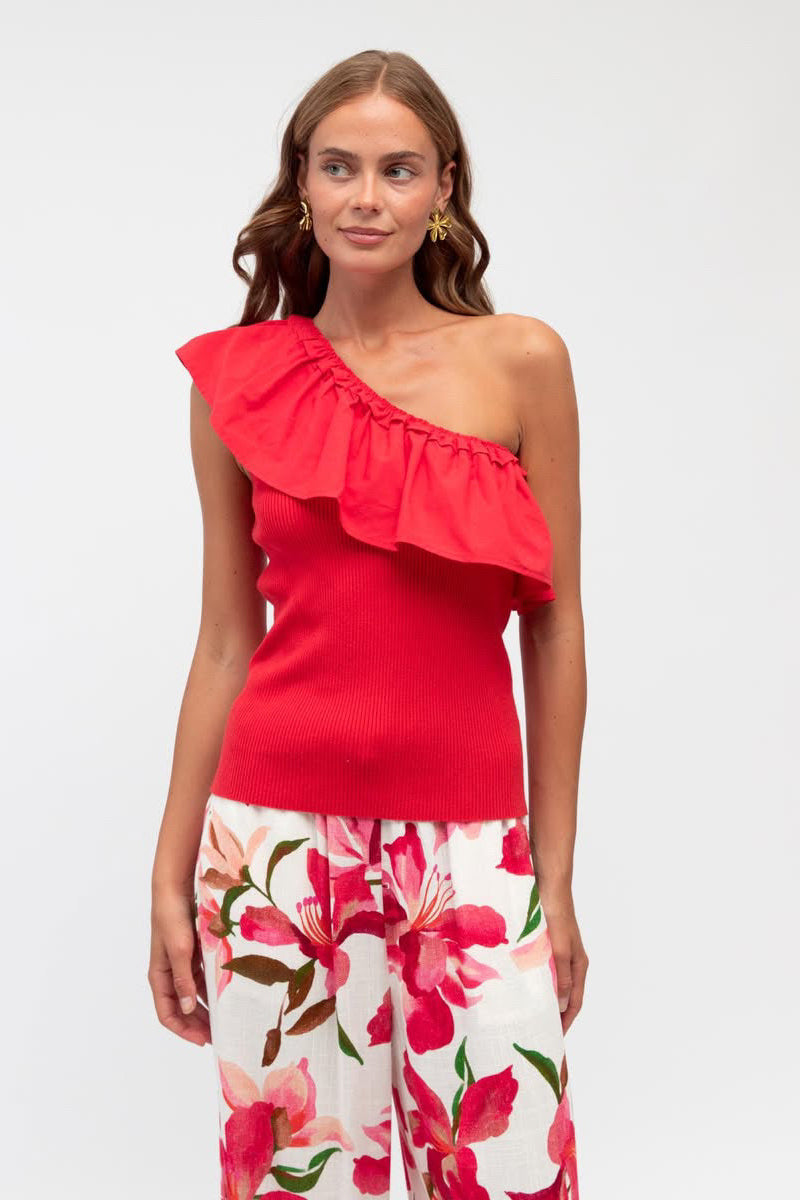 Emily Frill Top - Red