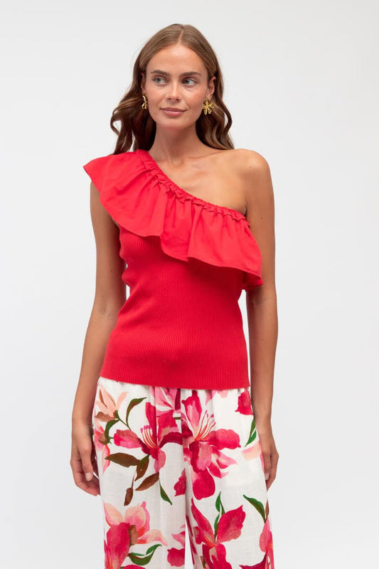 Emily Frill Top - Red