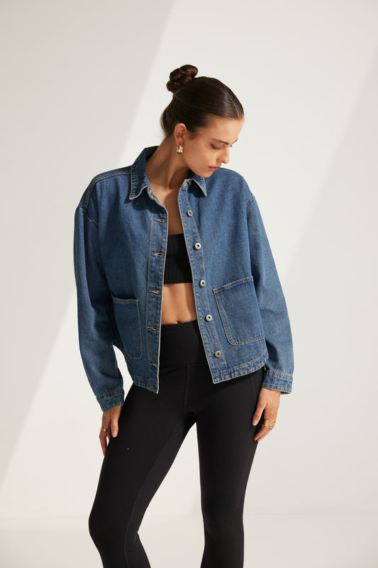 Noor Denim Jacket - Mid Wash