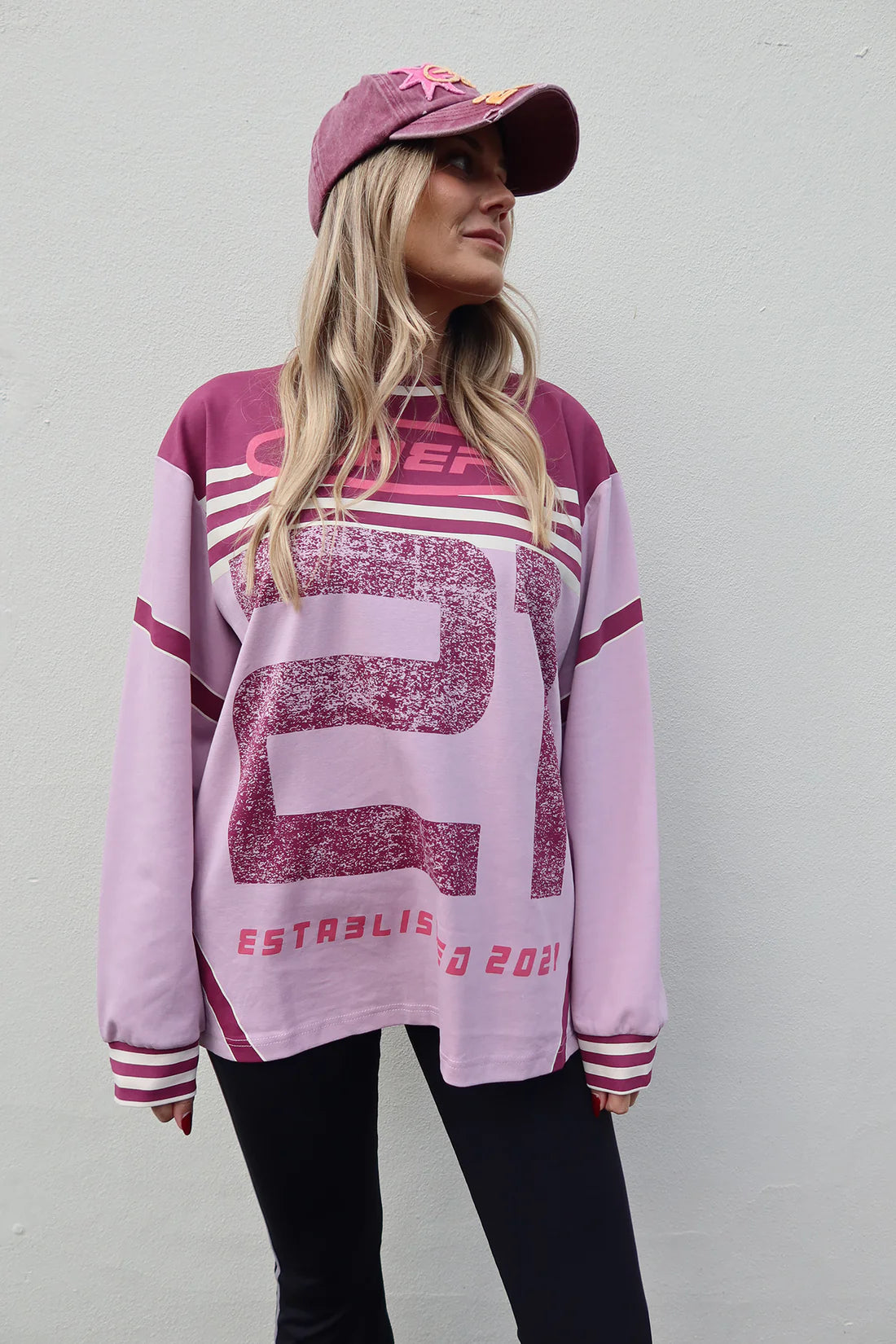 Asha LS Tee - Dusty Rose Multi