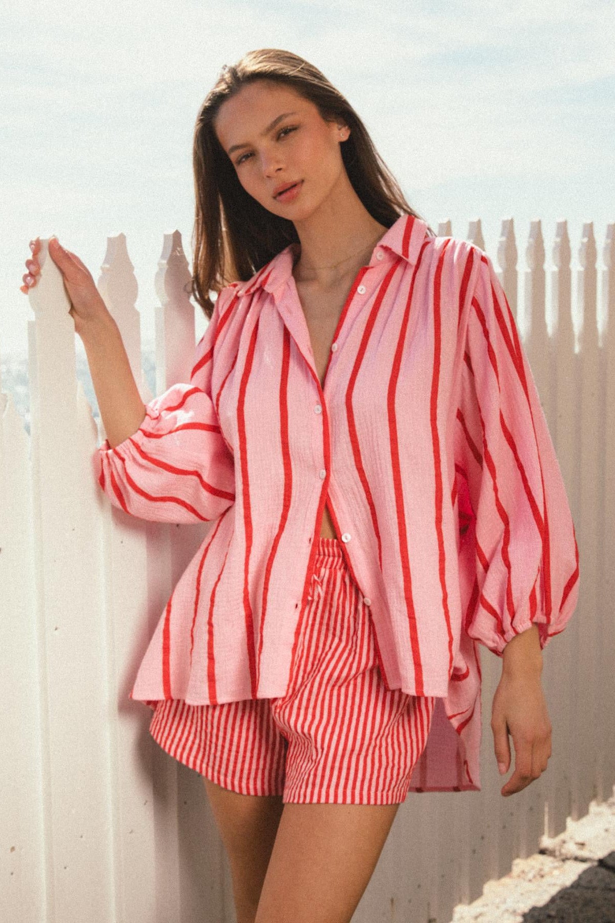 Rory Shirt - Pink/ Red Stripe