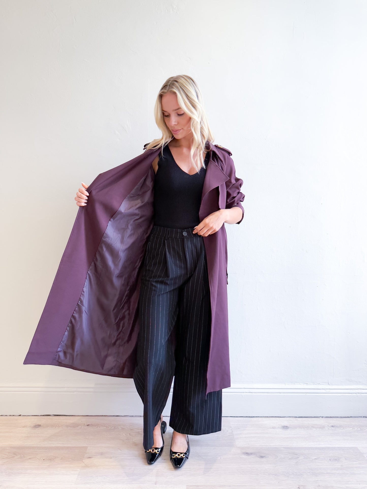 Geri Trench Coat - Burgundy