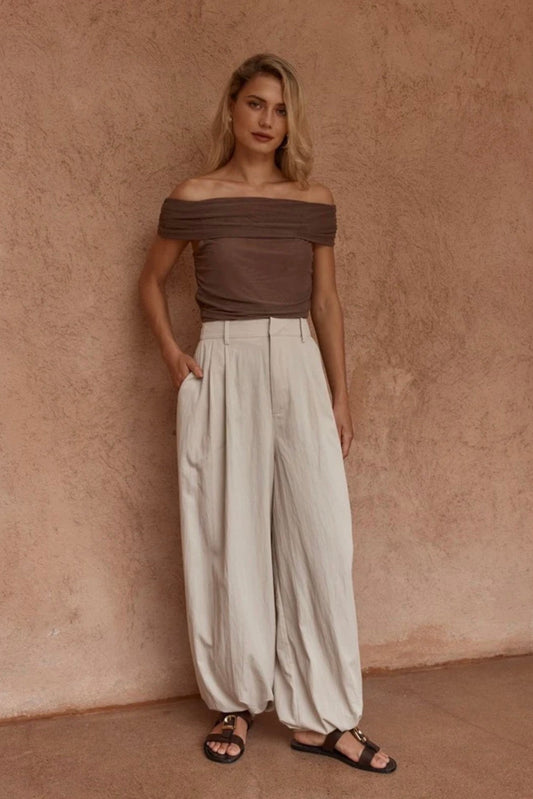 Lucie Balloon Pant - Stone