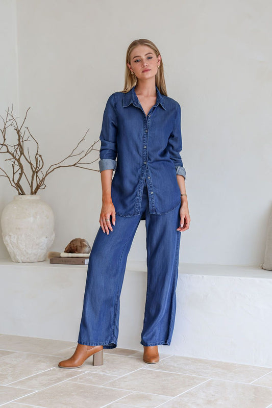Sabrina Tencel Pant - Dark Denim