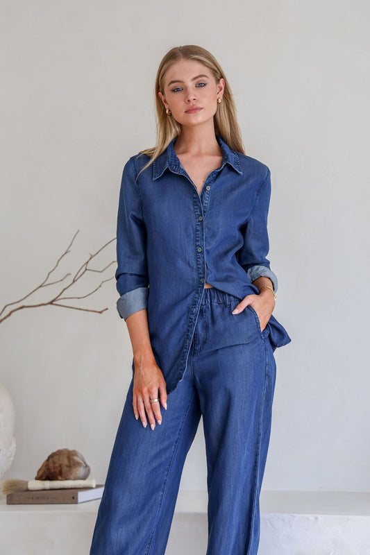 Sabrina Tencel Shirt - Dark Denim