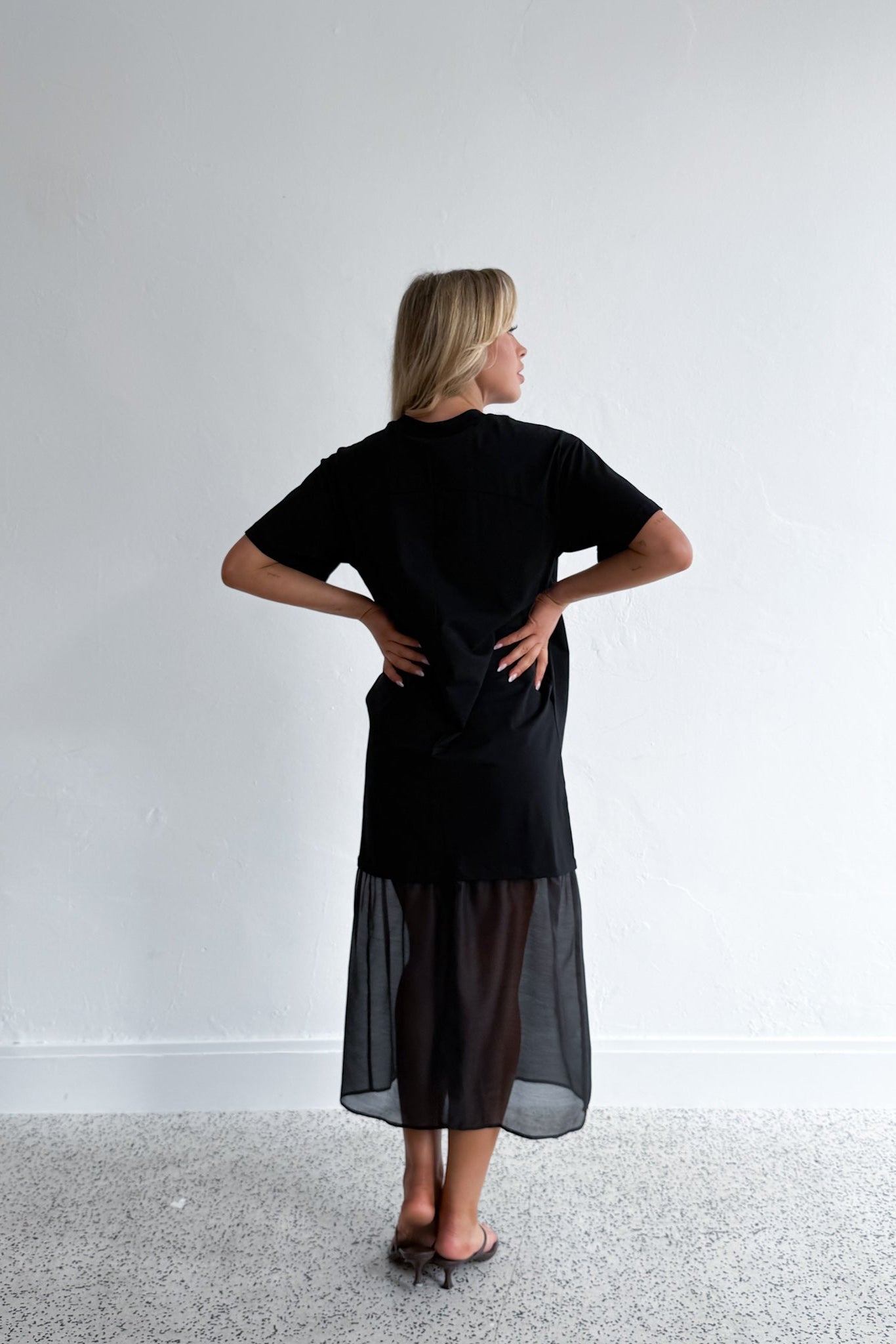 Padova Sheer Dress - Black