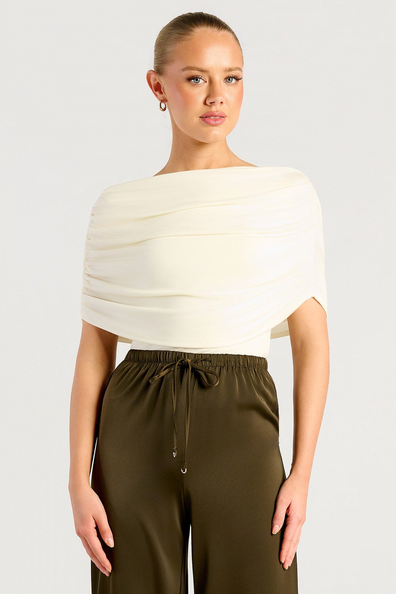 Monica Draped Top - Ivory