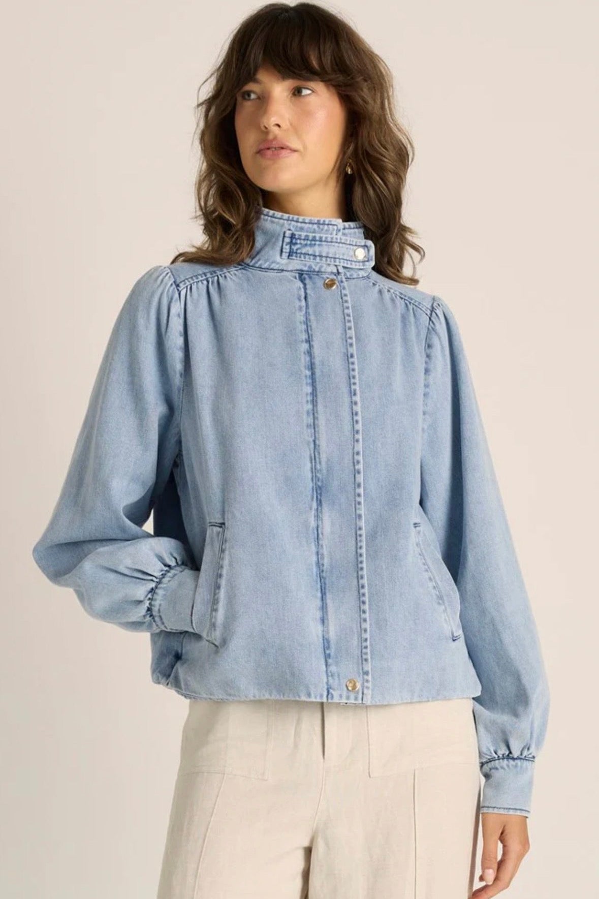 Lila Denim Bubble Jacket