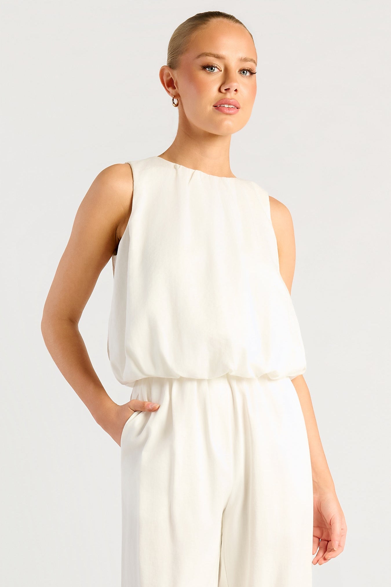 Artie Bubble Hem Top - White