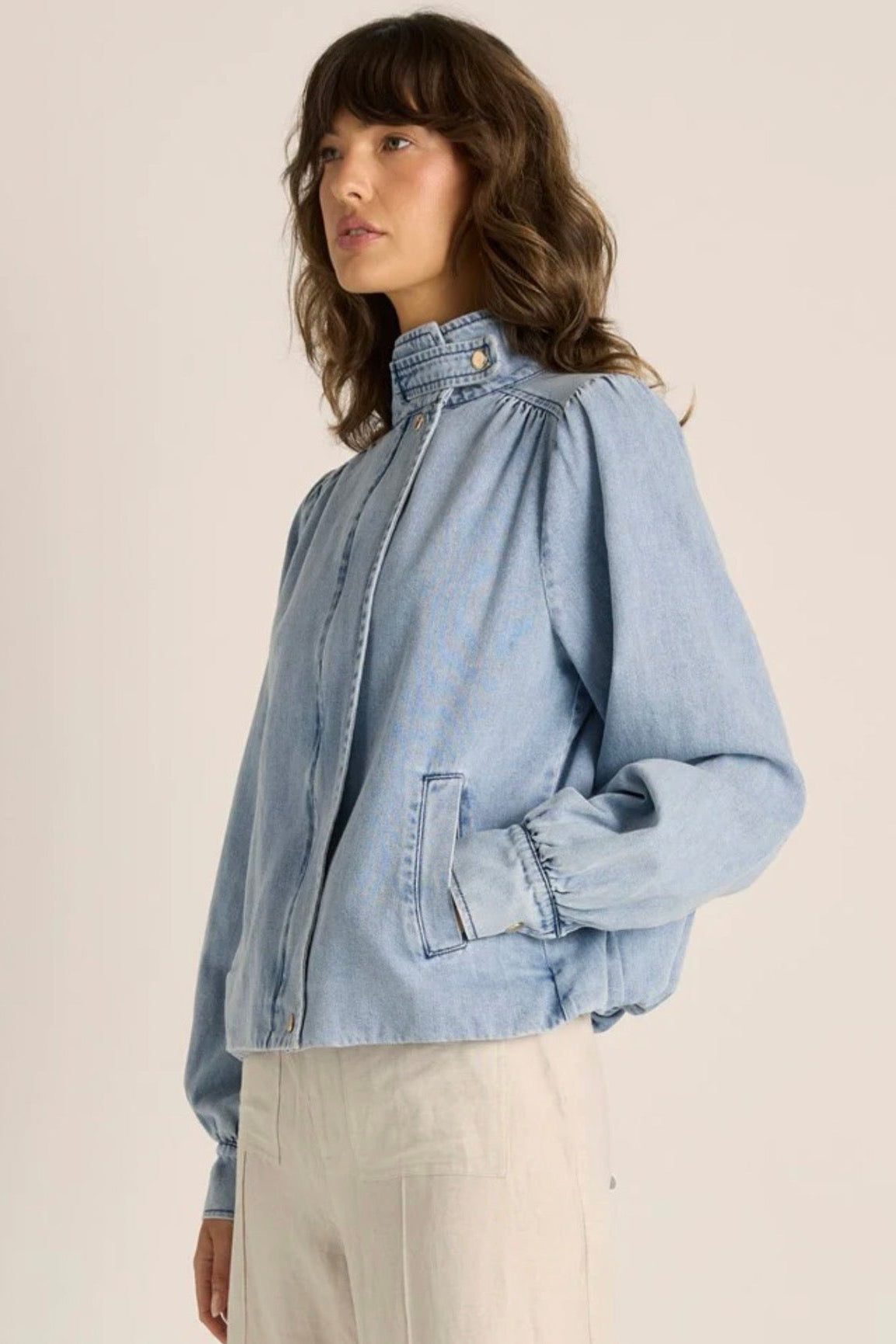 Lila Denim Bubble Jacket