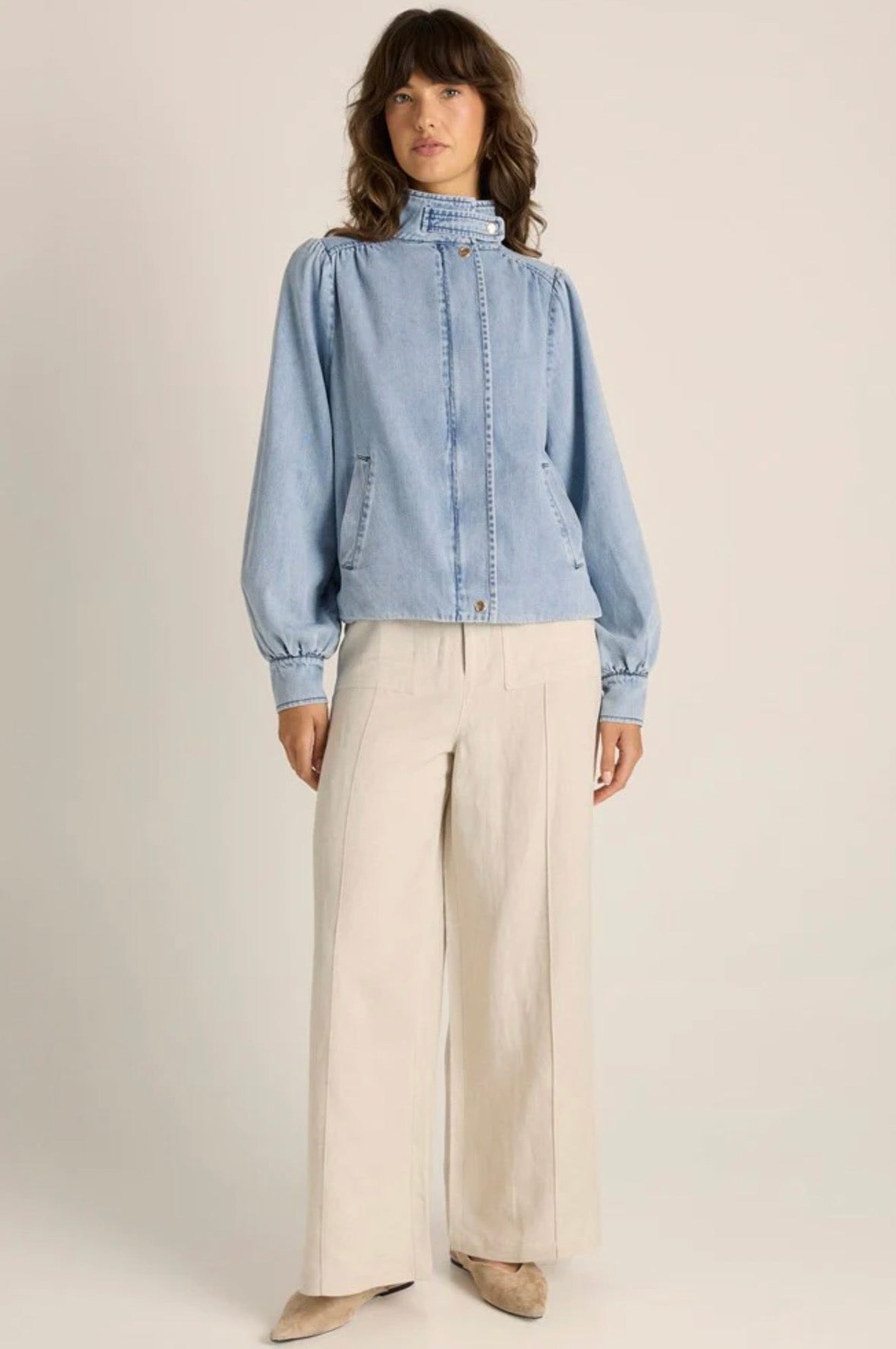 Lila Denim Bubble Jacket