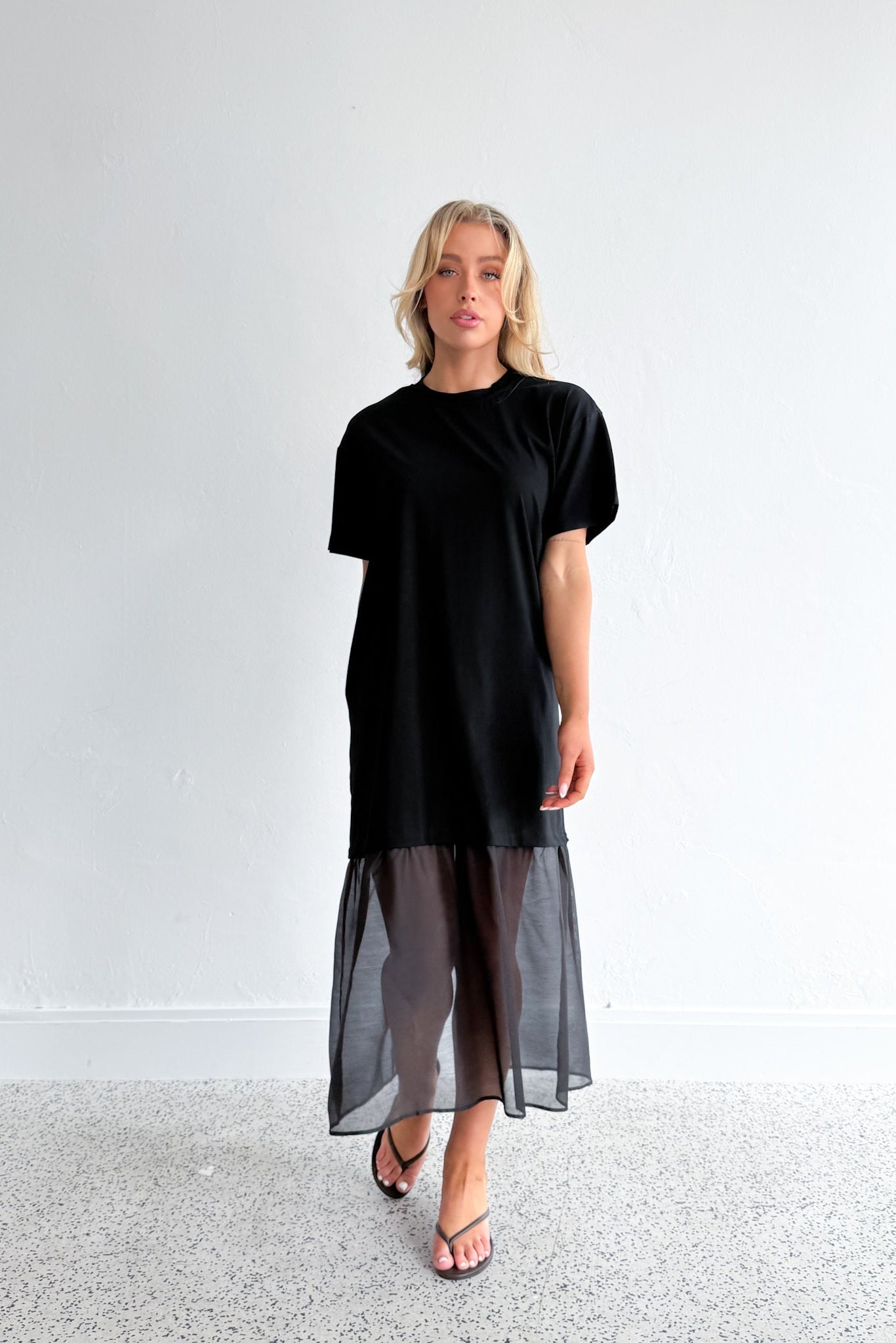 Padova Sheer Dress - Black