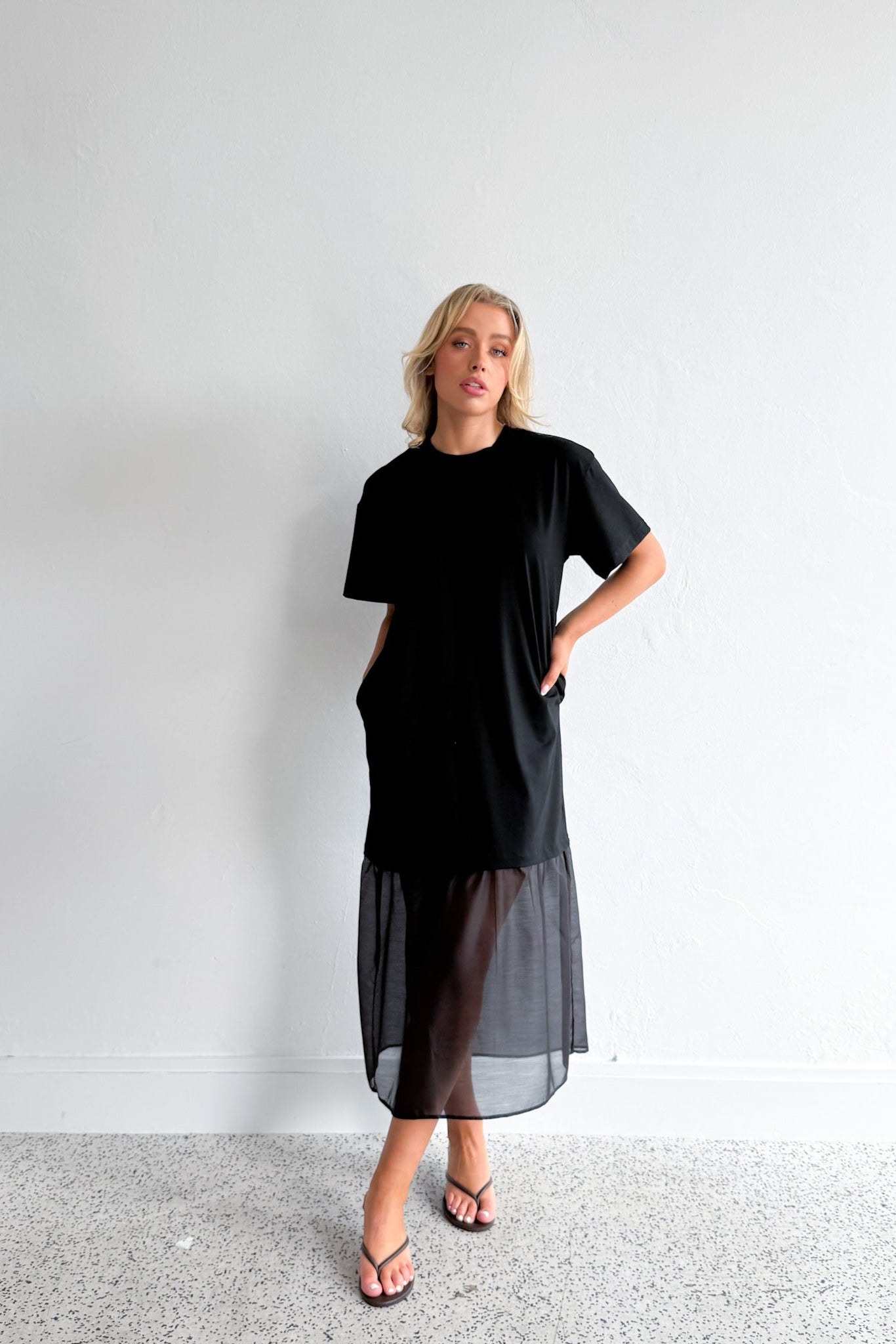 Padova Sheer Dress - Black