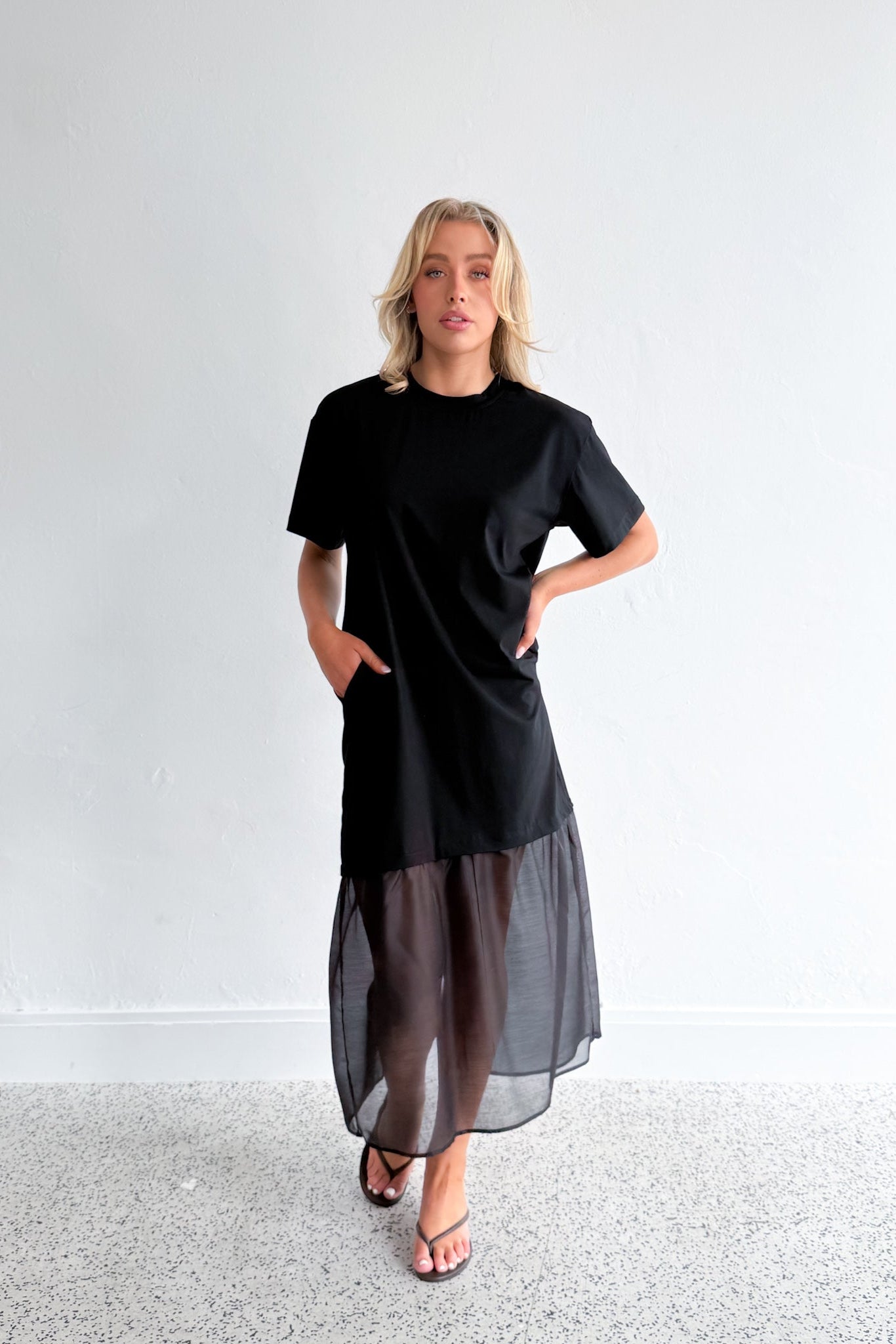 Padova Sheer Dress - Black
