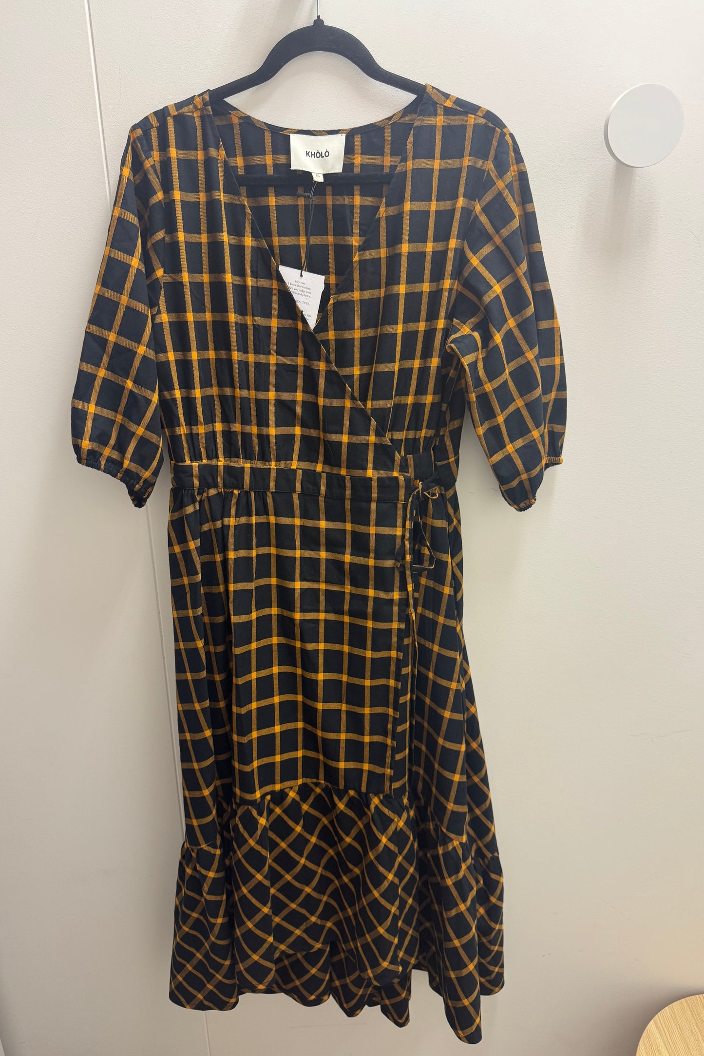 Kholo Black Check Dress