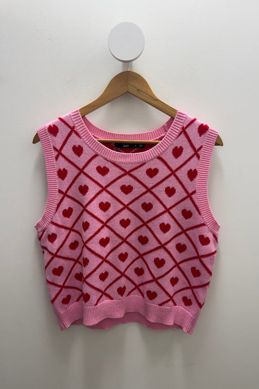 Sportsgirl Vest - Pink Heart