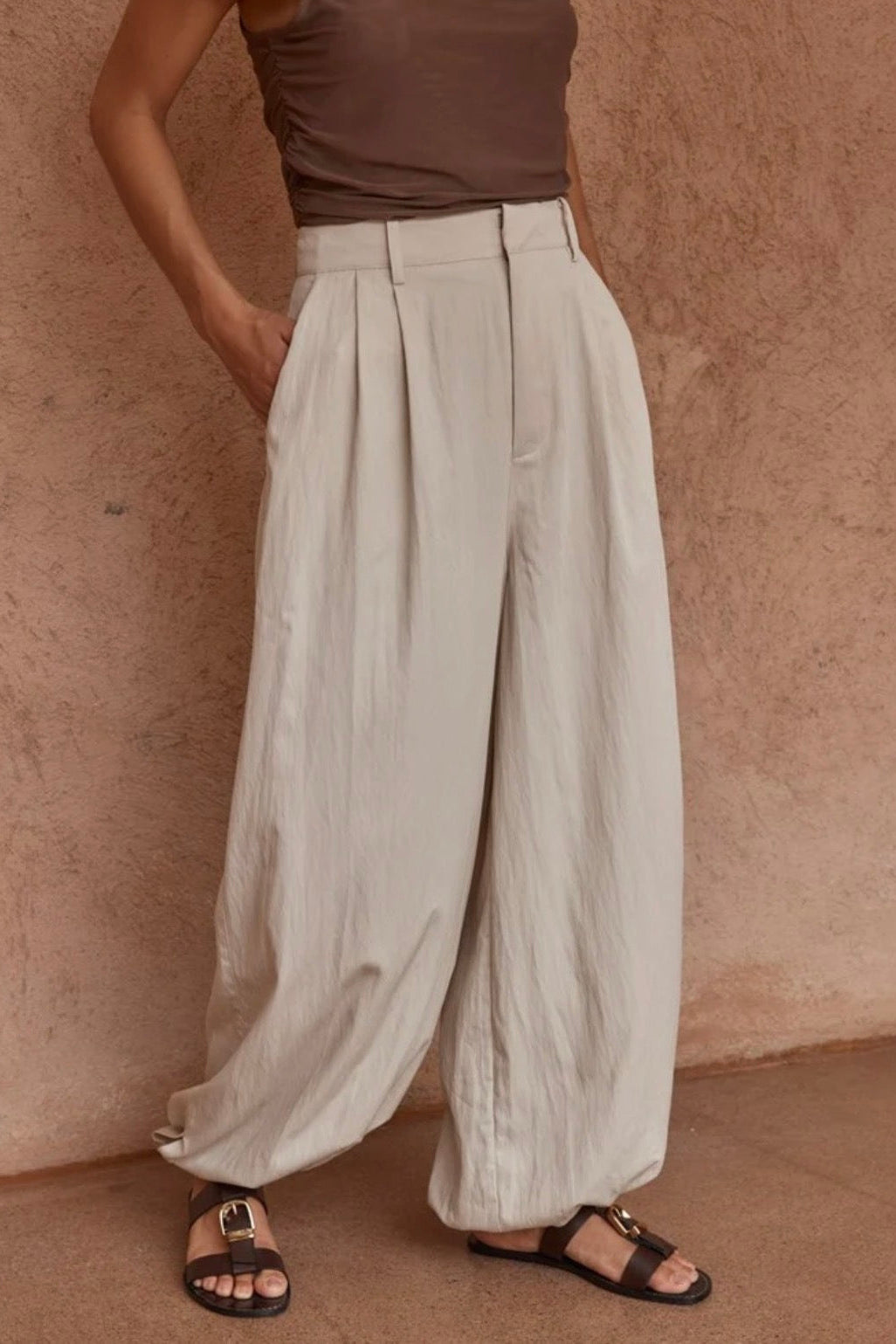 Lucie Balloon Pant - Stone