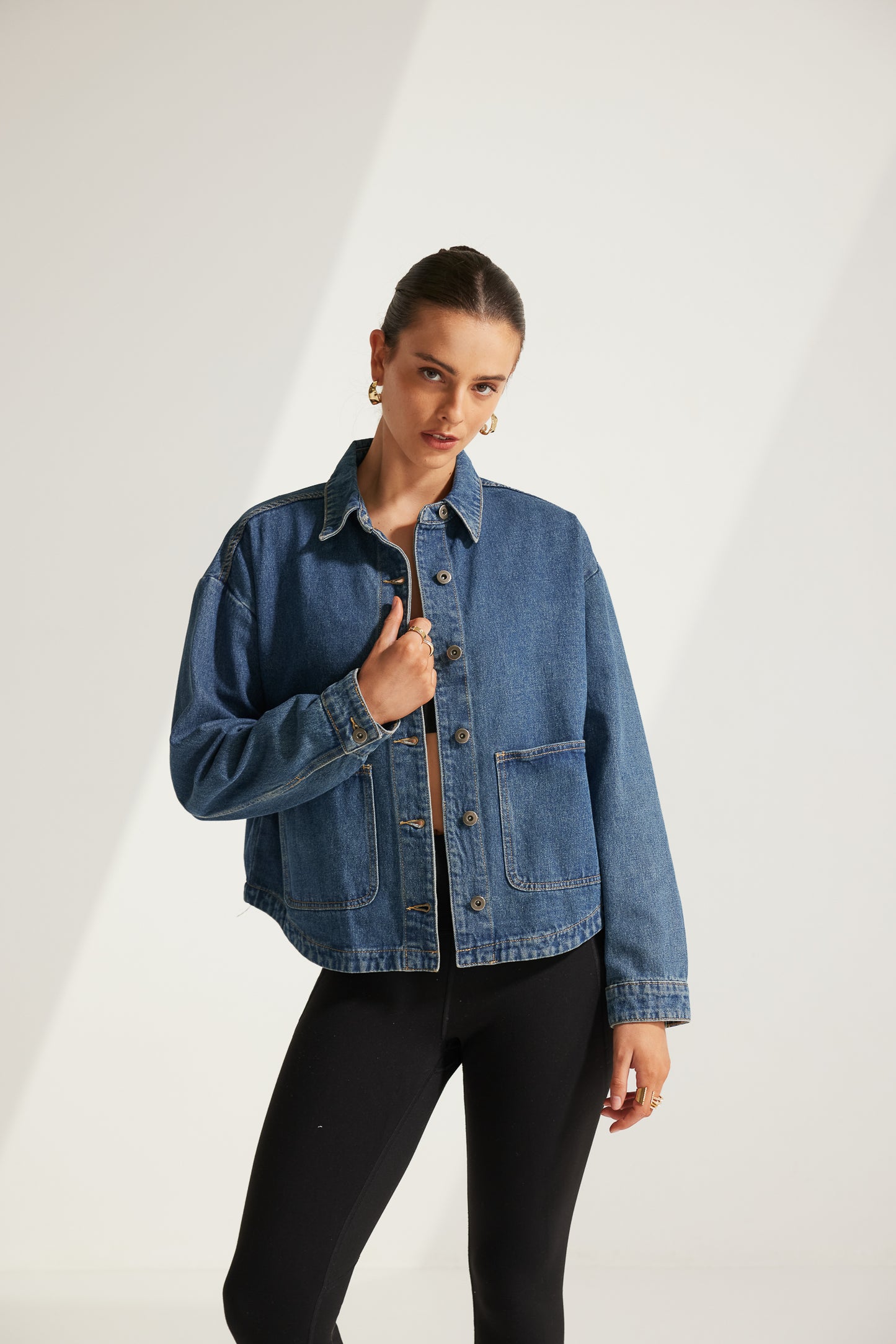 Noor Denim Jacket - Mid Wash