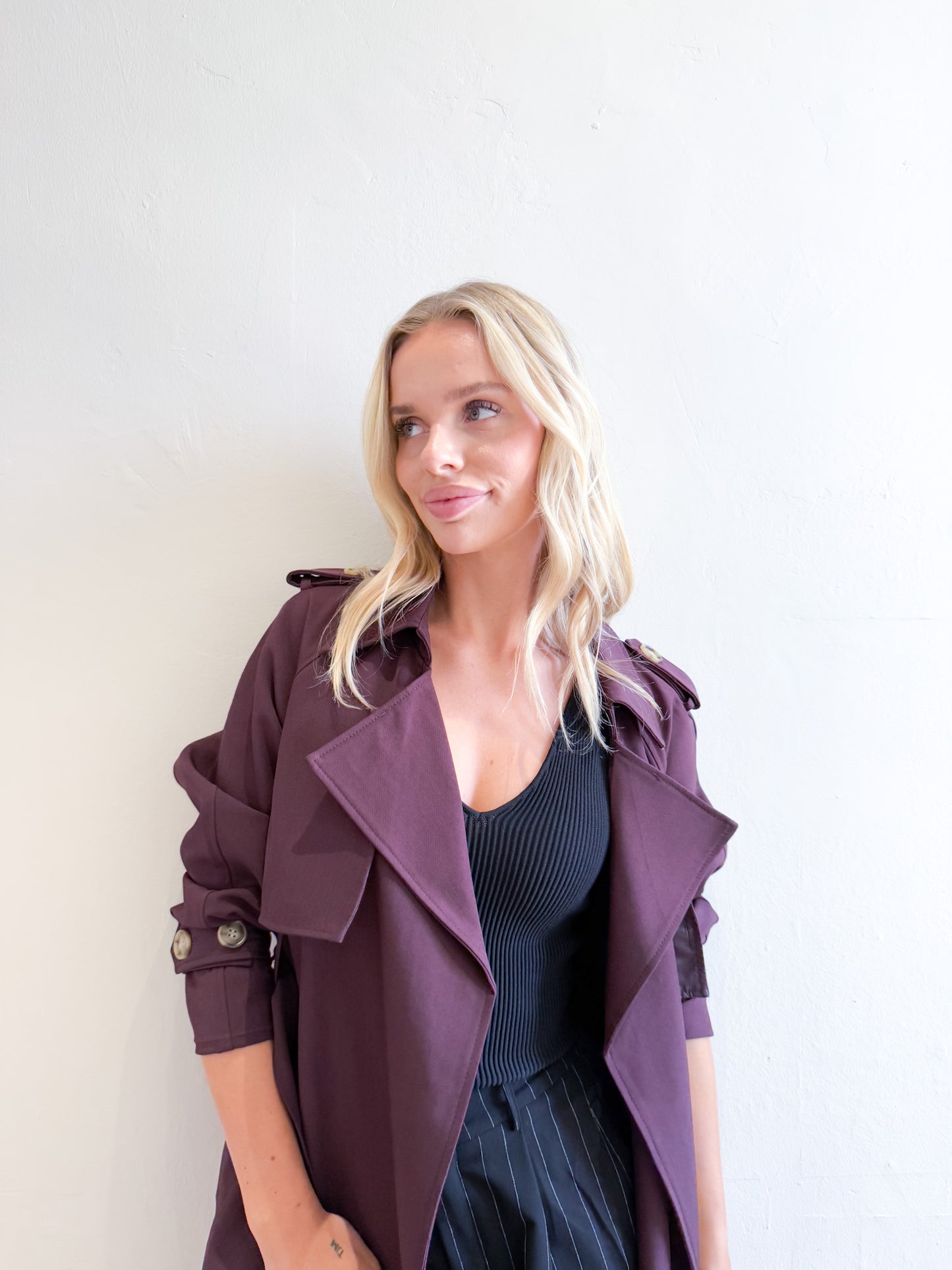Geri Trench Coat - Burgundy