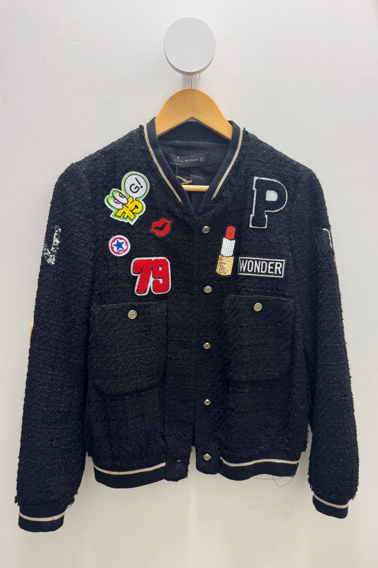 Zara Black Bomber Jacket