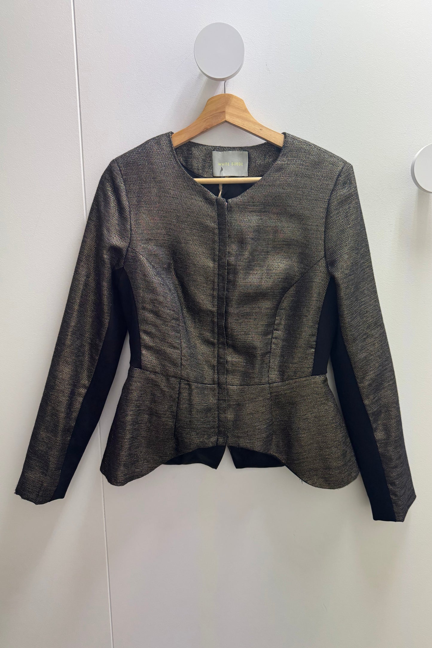 White Suede Lurex Jacket