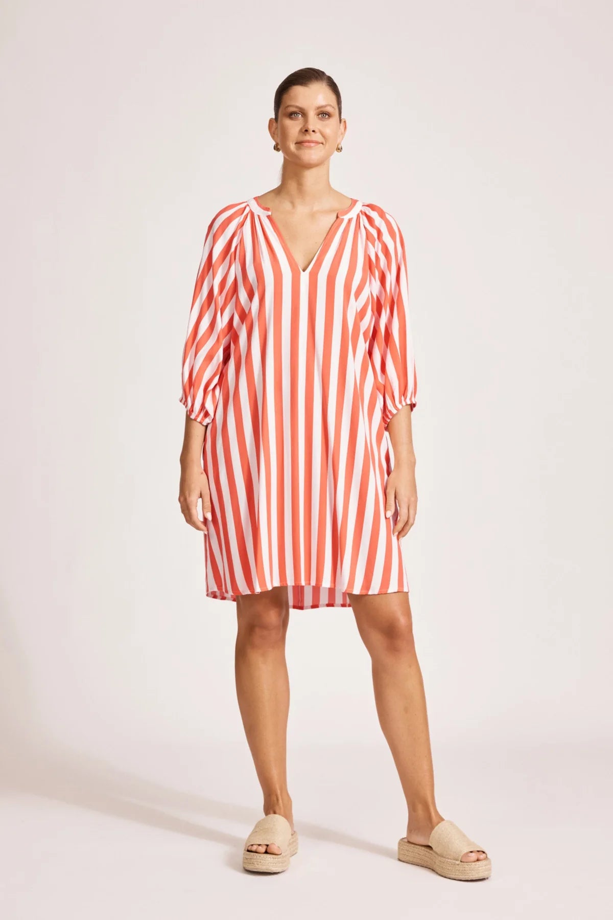 Treville Stripe Dress - Coral