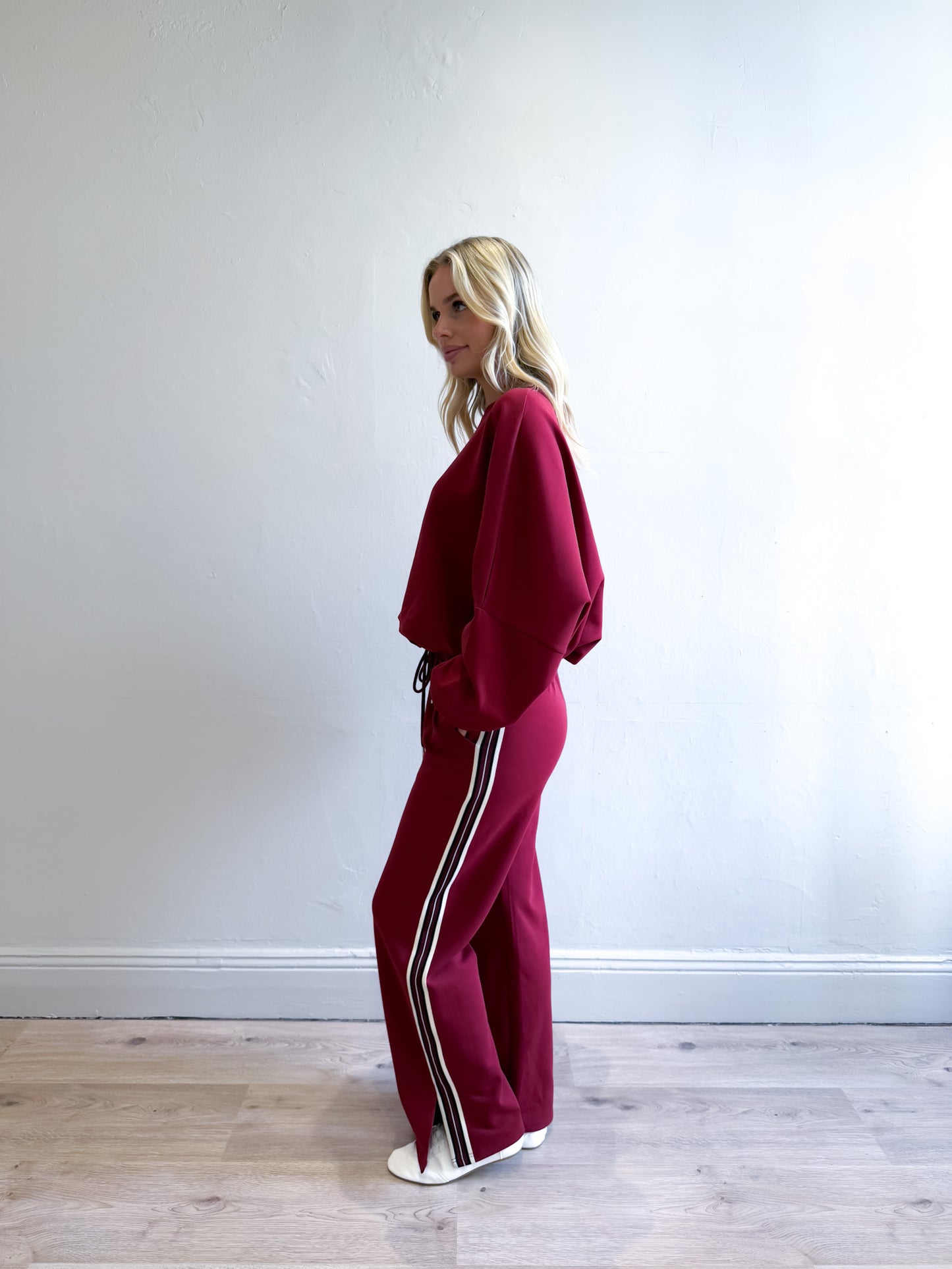 Niki Webbing Pant - Crimson
