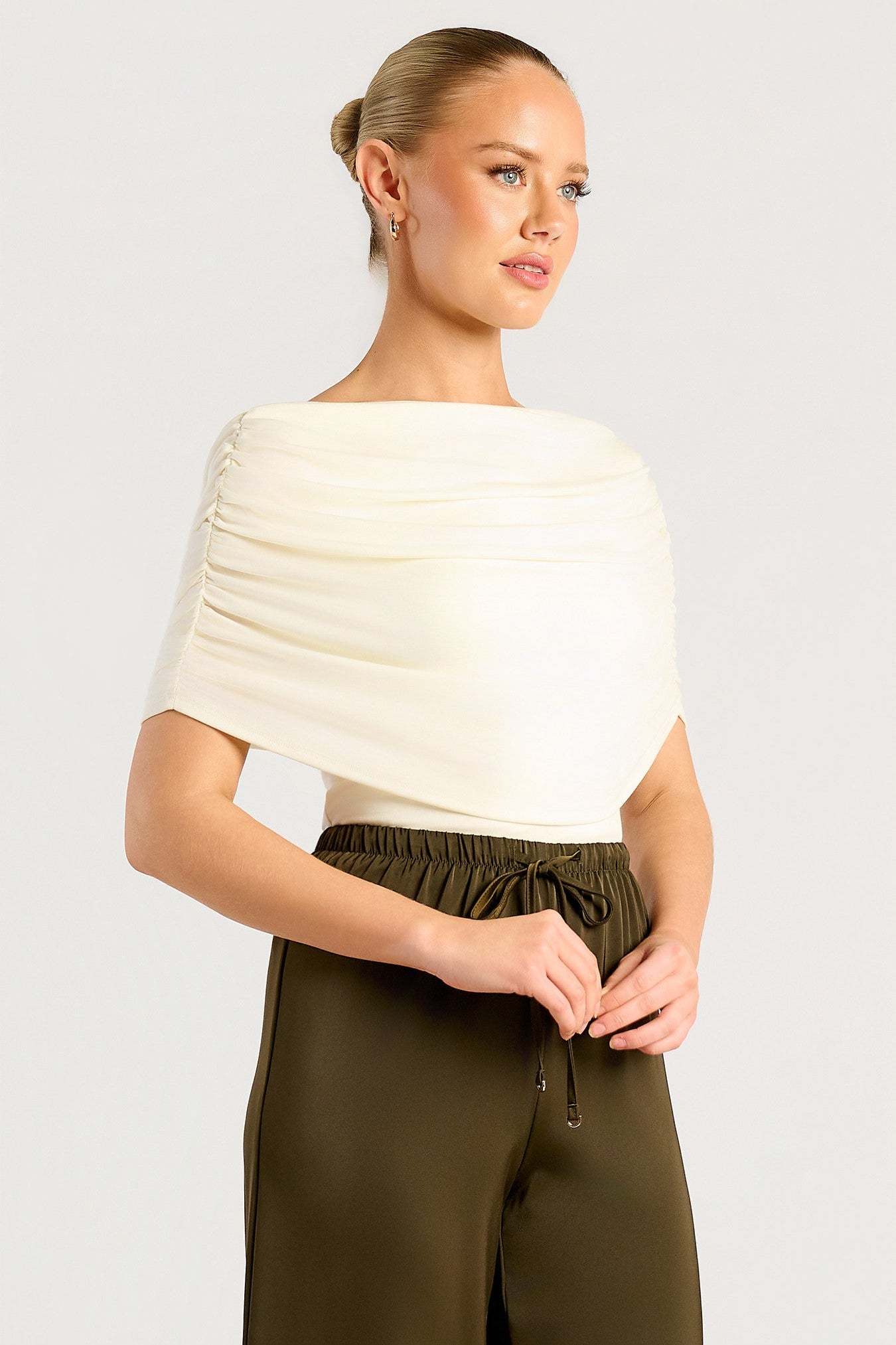 Monica Draped Top - Ivory