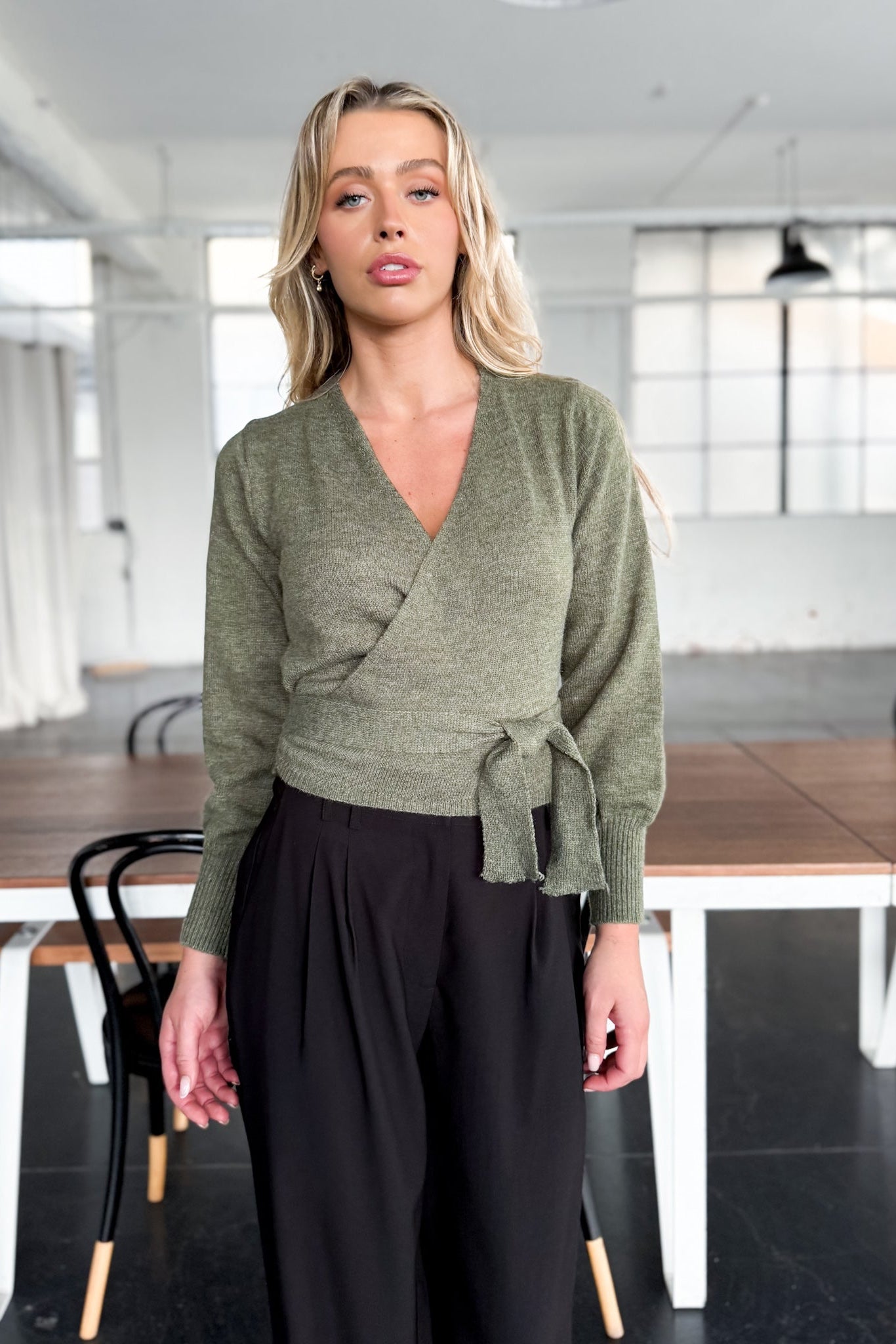 Georgia Wrap Knit - Apple