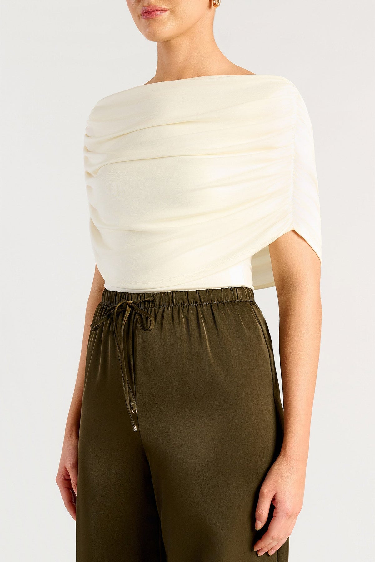Monica Draped Top - Ivory