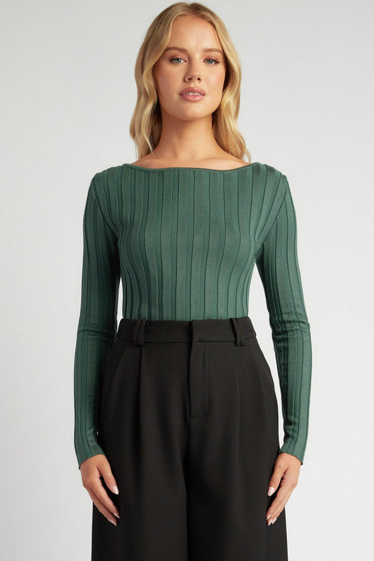 Annie Wide Rib Knit - Green