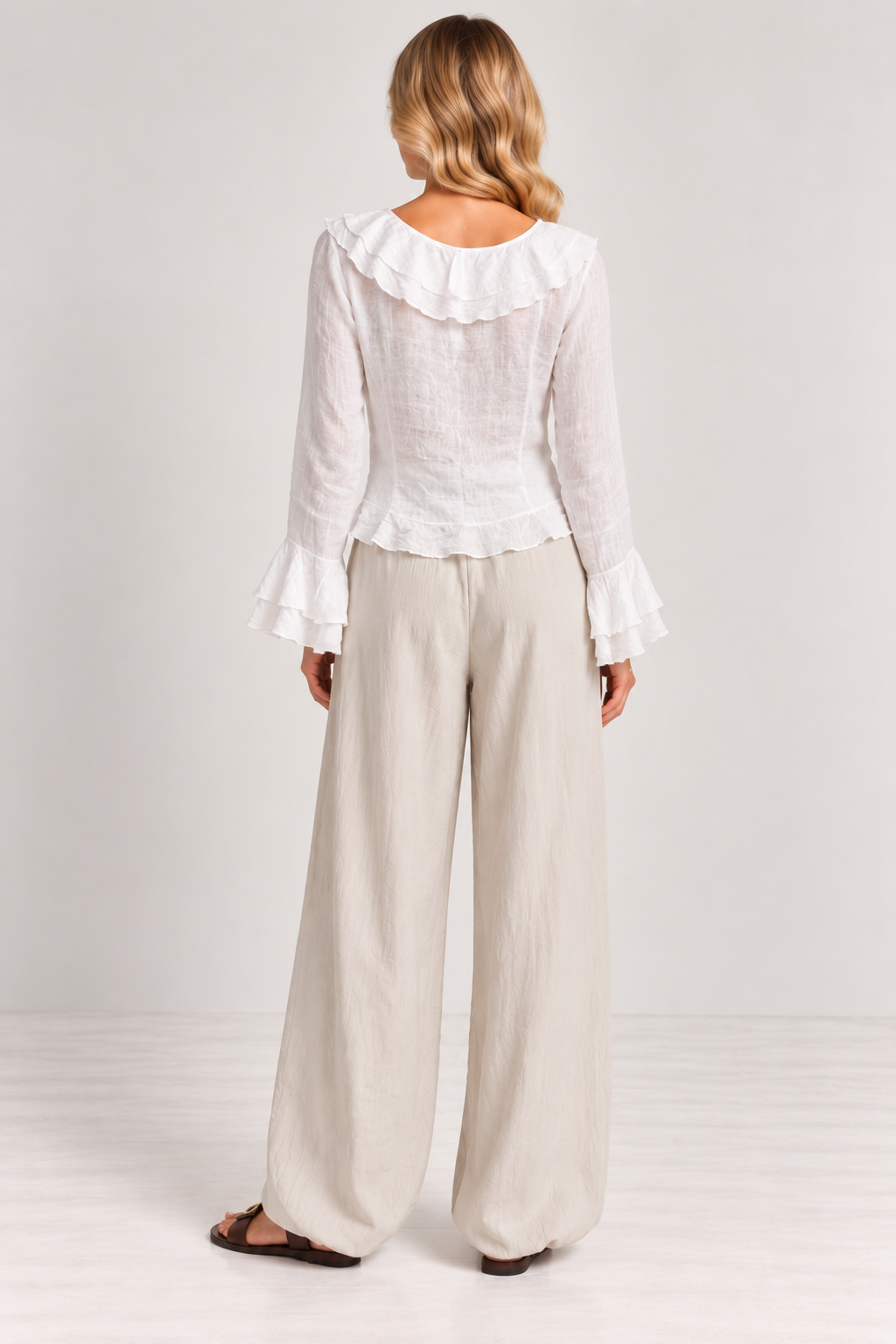 Orlando Ruffle Shirt - White