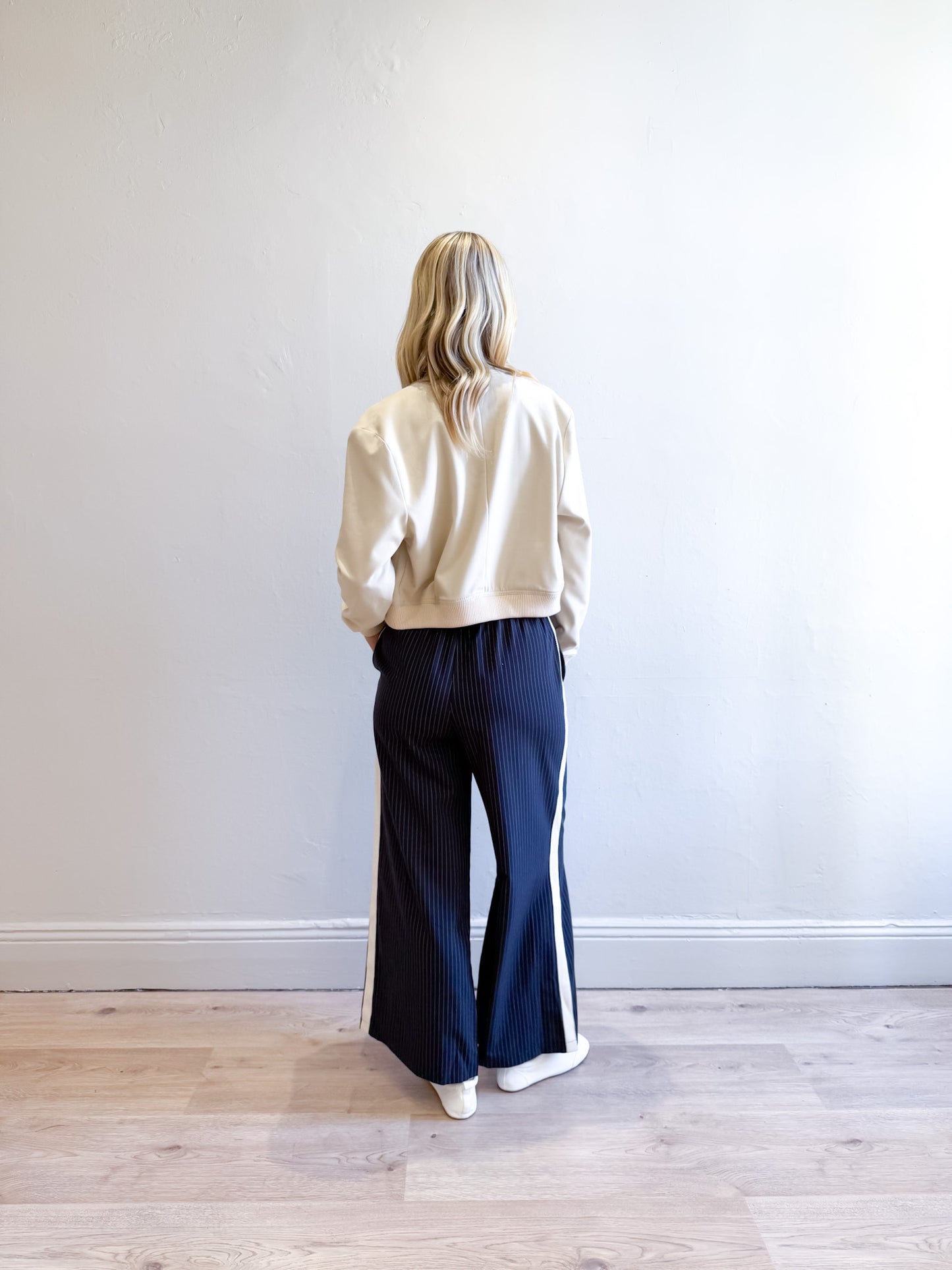 Lola Pinstripe Pant - Navy