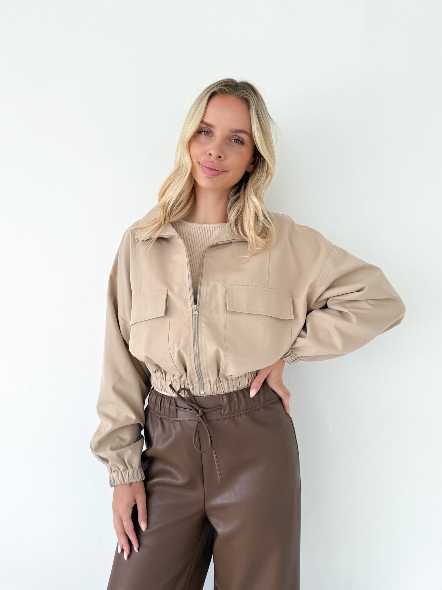 Mosey Bomber Jacket - Beige