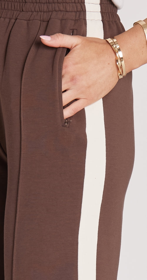 Noah Wide Pant - Chocolate Cream Stripe