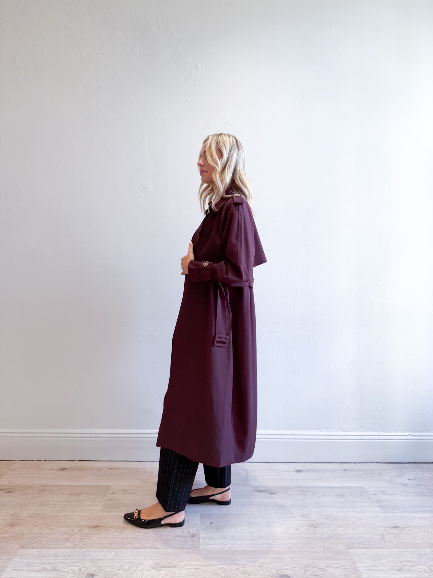 Geri Trench Coat - Burgundy