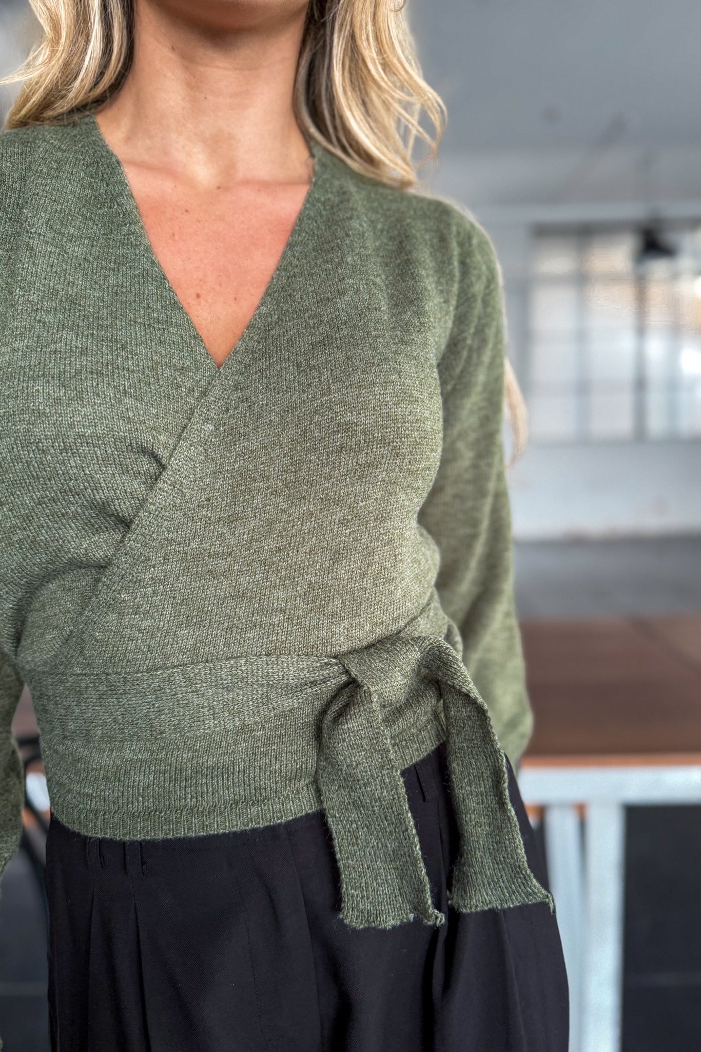 Georgia Wrap Knit - Apple
