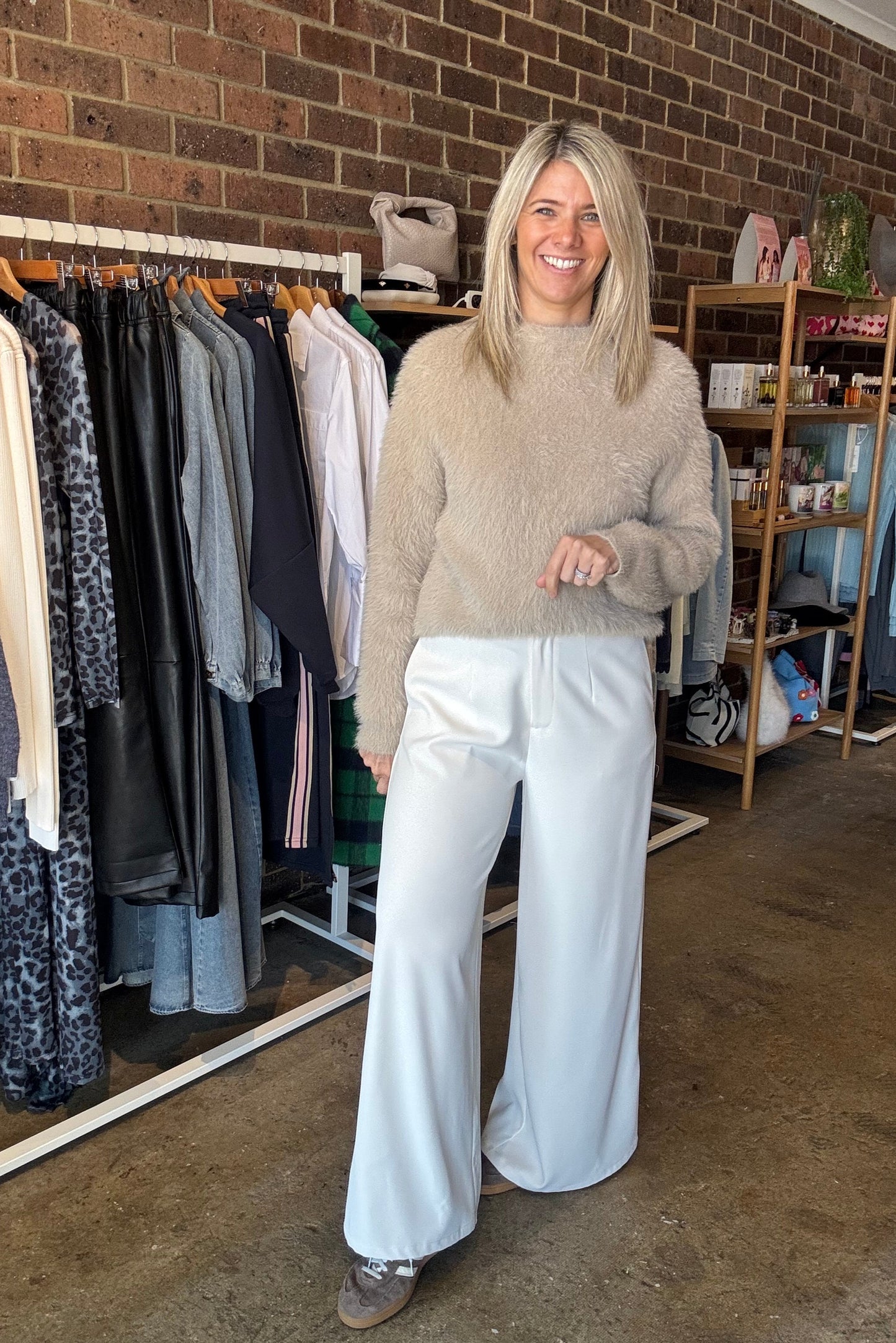 Florence Fluffy Jumper - Latte