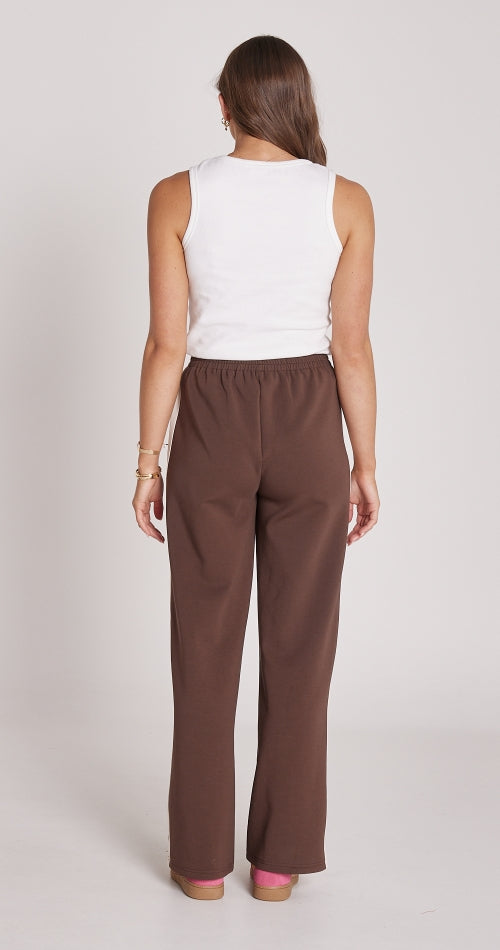 Noah Wide Pant - Chocolate Cream Stripe