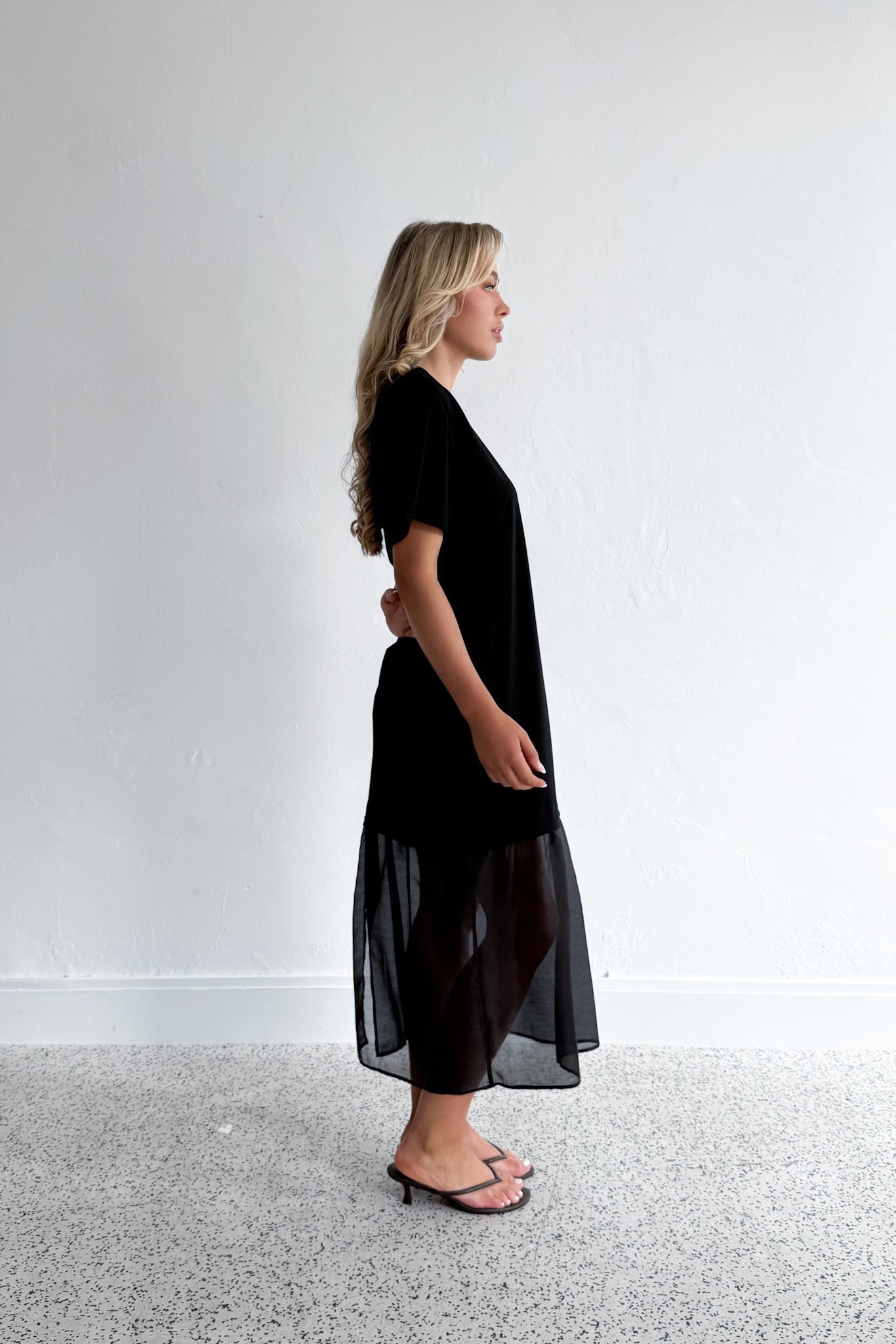 Padova Sheer Dress - Black