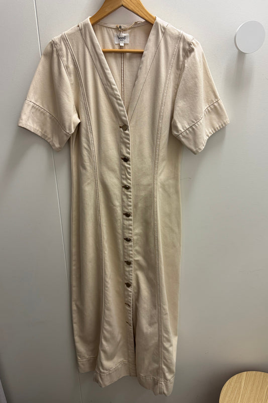 Seed Denim Dress - Ecru