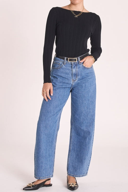 Lola Barrel Leg Jeans - Deep Blue