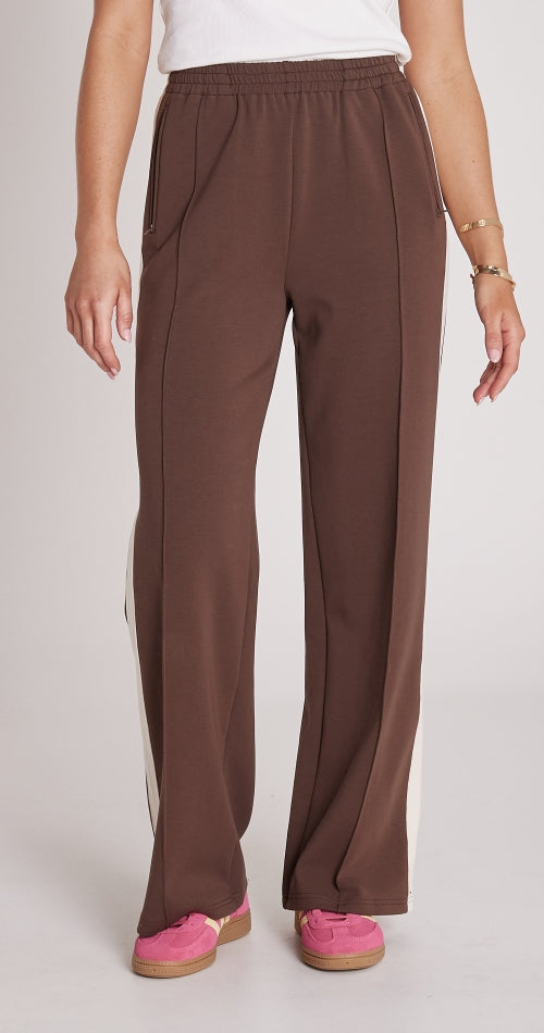 Noah Wide Pant - Chocolate Cream Stripe