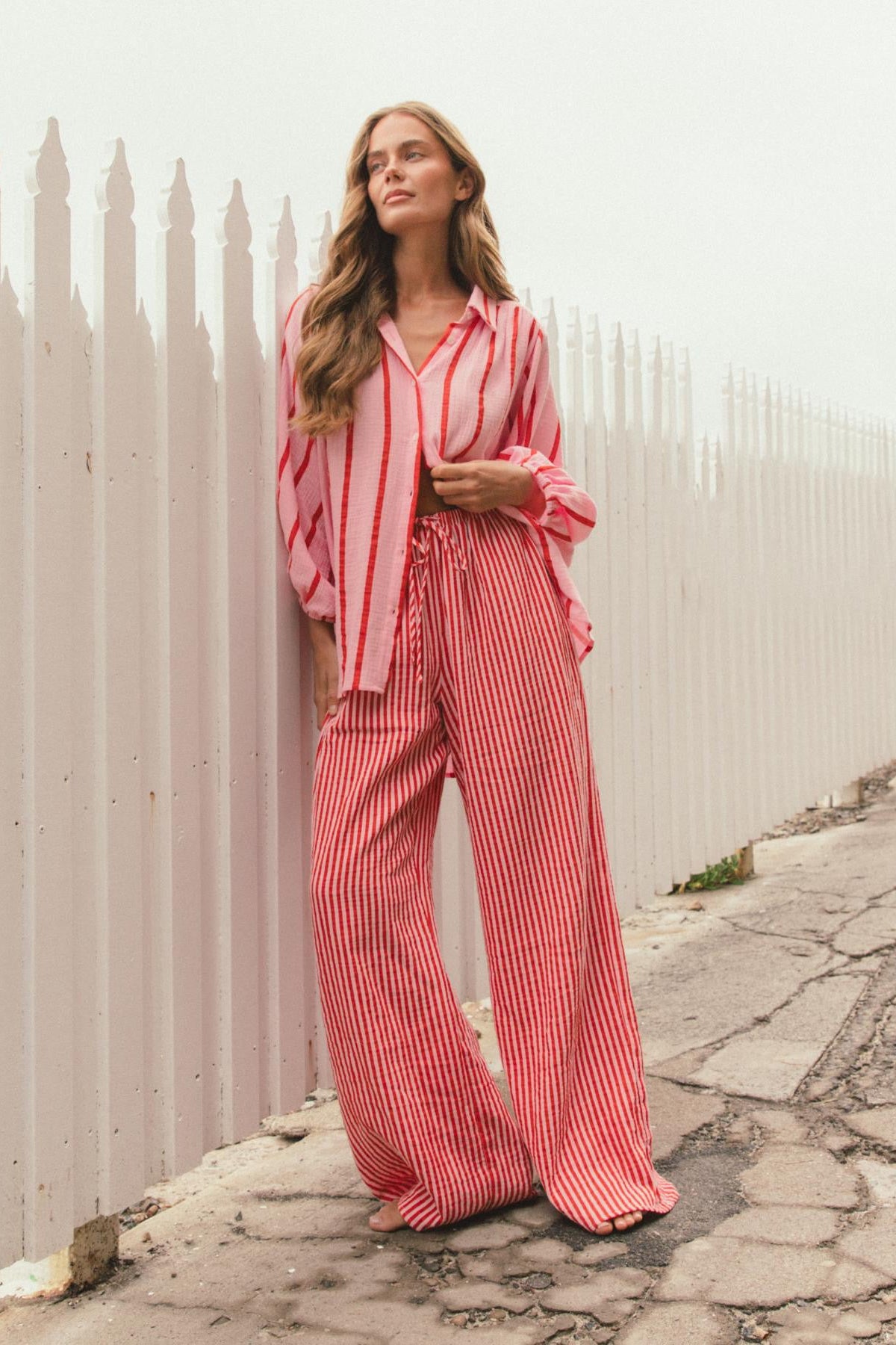 Rory Shirt - Pink/ Red Stripe