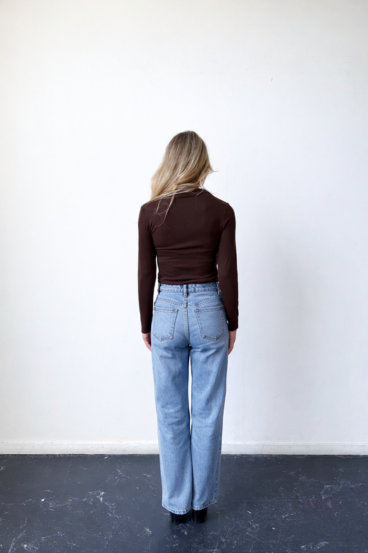 Ashley Slit Top - Chocolate