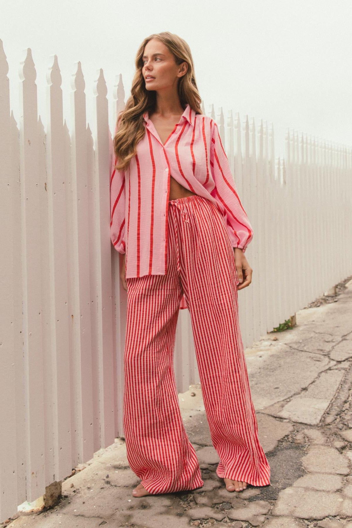 Rory Shirt - Pink/ Red Stripe